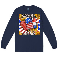 Navy patriotic popsicles and sunflowers Long Sleeve Tee - BundleAndBundleShop