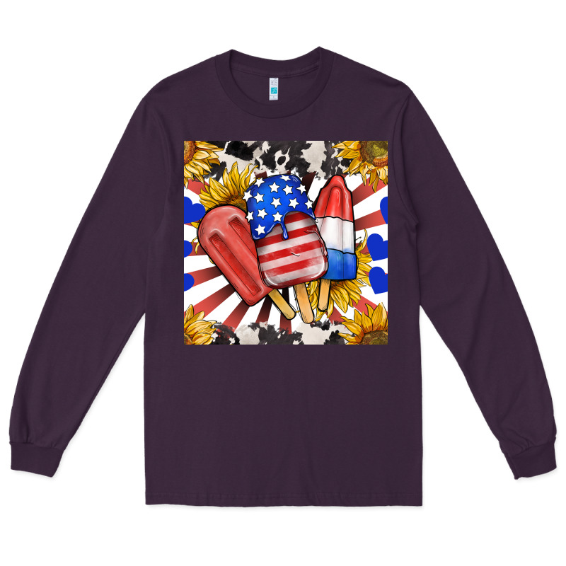 Patriotic Popsicles And Sunflowers Long Sleeve Tee by BundleAndBundleShop | Teevron