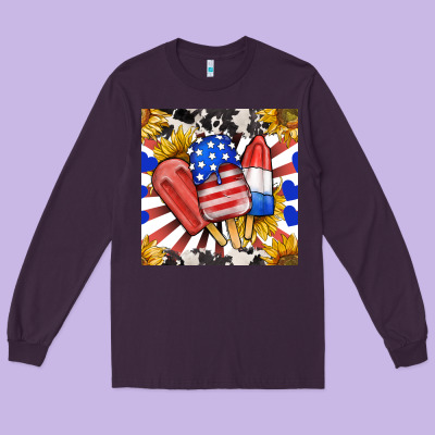 Patriotic Popsicles And Sunflowers Long Sleeve Tee Designed By Bundleandbundleshop