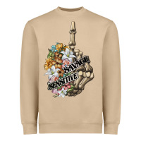 Mushroom sensitive savage skeleton middle finger Heavyweight Sweatshirt - FaDigitalArtStudio