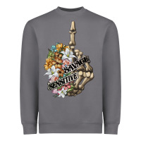 Storm sensitive savage skeleton middle finger Heavyweight Sweatshirt - FaDigitalArtStudio