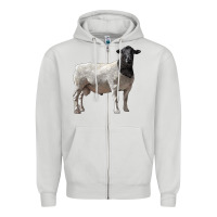 Dove Grey dorper sheep Zipper Hoodie - LillyAllenDesigns