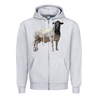 Heather Grey dorper sheep Zipper Hoodie - LillyAllenDesigns