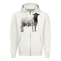 Oatmeal Heather dorper sheep Zipper Hoodie - LillyAllenDesigns