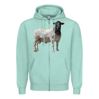 Seafoam dorper sheep Zipper Hoodie - LillyAllenDesigns
