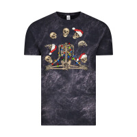 Cloud Black christmas human skeleton and skulls Vintage Tee - FaDigitalArtStudio