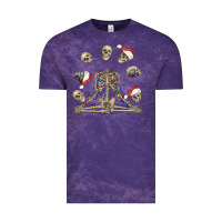 Cloud Purple christmas human skeleton and skulls Vintage Tee - FaDigitalArtStudio