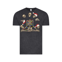 Vintage Black christmas human skeleton and skulls Vintage Tee - FaDigitalArtStudio