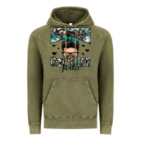 Vintage Olive cowhide junkie messy bun Vintage Hoodie - Zillion Design Studio