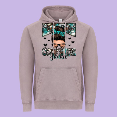 Cowhide Junkie Messy Bun Vintage Hoodie Designed By Zillion Design Studio