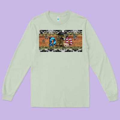Soldier Dad License  Plate Long Sleeve Tee Designed By Artiststas