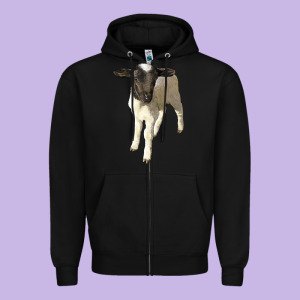 Dorper Baby Sheep Zipper Hoodie Designed By Lillyallendesigns