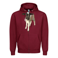 Burgundy dorper baby sheep Zipper Hoodie - LillyAllenDesigns