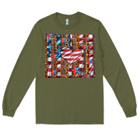 Army Green western usa flag heart and stars tumbler Long Sleeve Tee - Artiststas