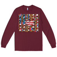 Western Usa Flag Heart And Stars Tumbler Long Sleeve Tee | Teevron