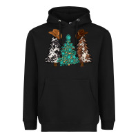 Black cowhide with gemstones trees Heavyweight Hoodie - MaliasSmallBusiness