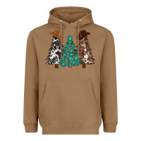 Toasted Coconut cowhide with gemstones trees Heavyweight Hoodie - MaliasSmallBusiness