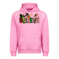 Fuchsia Pink christmas believe Urban Hoodie - texasbilliewilder
