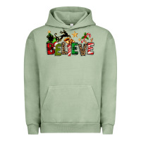 Pigment Oil Green christmas believe Urban Hoodie - texasbilliewilder