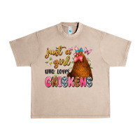 French Oak just a girl who loves chickens Urban Heavy Tee - JahusDesignShop