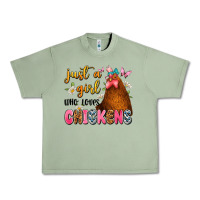 Oil Green just a girl who loves chickens Urban Heavy Tee - JahusDesignShop