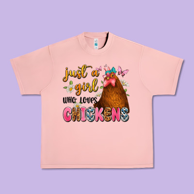 Just A Girl Who Loves Chickens Urban Heavy Tee Designed By Jahusdesignshop