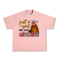 Salmon just a girl who loves chickens Urban Heavy Tee - JahusDesignShop