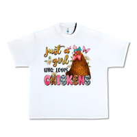 White just a girl who loves chickens Urban Heavy Tee - JahusDesignShop