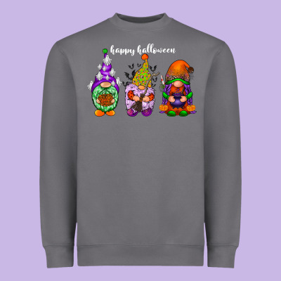Happy Halloween Gnomes White Heavyweight Sweatshirt Designed By Racoondesign