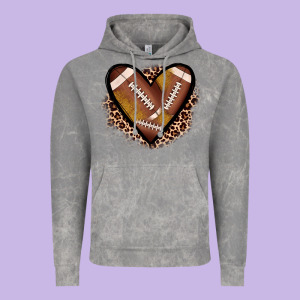 Heart Football Vintage Hoodie Designed By Jahusdesignshop