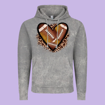 Heart Football Vintage Hoodie Designed By Jahusdesignshop