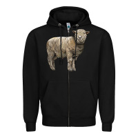 Black southdown sheep Zipper Hoodie - LillyAllenDesigns