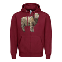 Burgundy southdown sheep Zipper Hoodie - LillyAllenDesigns