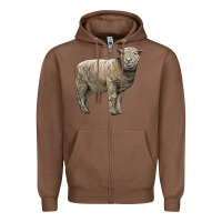 Chestnut southdown sheep Zipper Hoodie - LillyAllenDesigns