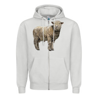 Dove Grey southdown sheep Zipper Hoodie - LillyAllenDesigns