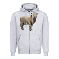 Heather Grey southdown sheep Zipper Hoodie - LillyAllenDesigns