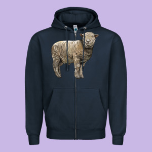 Southdown Sheep Zipper Hoodie Designed By Lillyallendesigns