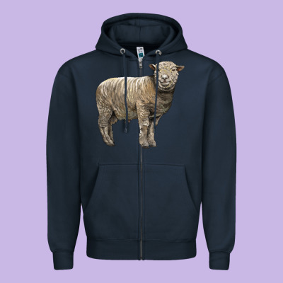 Southdown Sheep Zipper Hoodie Designed By Lillyallendesigns