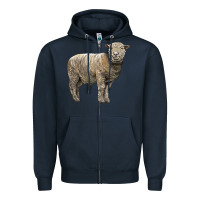 Navy southdown sheep Zipper Hoodie - LillyAllenDesigns
