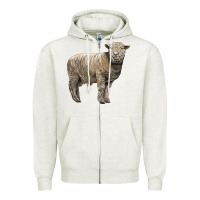 Oatmeal Heather southdown sheep Zipper Hoodie - LillyAllenDesigns