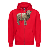Red southdown sheep Zipper Hoodie - LillyAllenDesigns