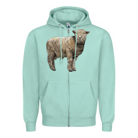 Seafoam southdown sheep Zipper Hoodie - LillyAllenDesigns