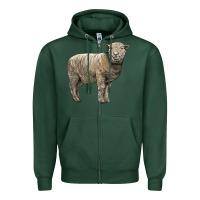 Sports Green southdown sheep Zipper Hoodie - LillyAllenDesigns