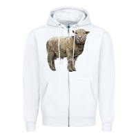 White southdown sheep Zipper Hoodie - LillyAllenDesigns