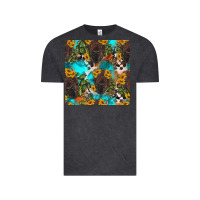 Vintage Black western bison and sunflowers seamless pattern Vintage Tee - HRA Design Shop