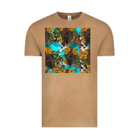 Vintage Camel western bison and sunflowers seamless pattern Vintage Tee - HRA Design Shop