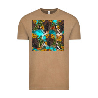 Vintage Coffee western bison and sunflowers seamless pattern Vintage Tee - HRA Design Shop