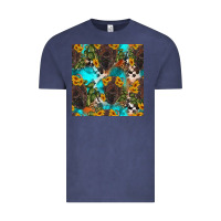 Vintage Denim western bison and sunflowers seamless pattern Vintage Tee - HRA Design Shop