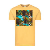 Vintage Mustard western bison and sunflowers seamless pattern Vintage Tee - HRA Design Shop