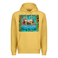 Antique Gold teachers change the world mousepad Premium Hoodie - BarkalooDesign